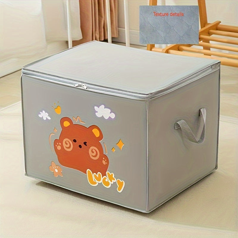 Organizador de bolsa de almacenamiento de cartón no tejido para ropa, quilts y equipaje, a prueba de humedad, almacenamiento bajo la cama