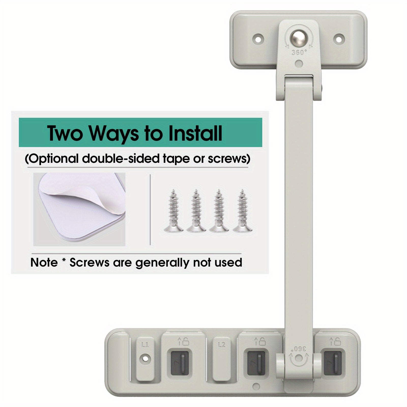 Child Safety Lock Window Lock Prevent Falls Sliding Non-Toxic Light Gray