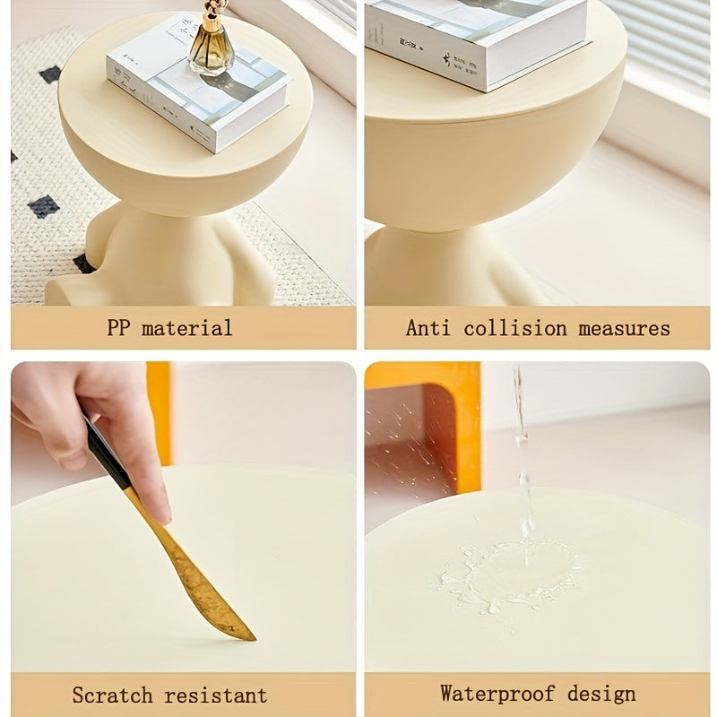 White Multi-Functional Side Table with Storage and Removable Tray