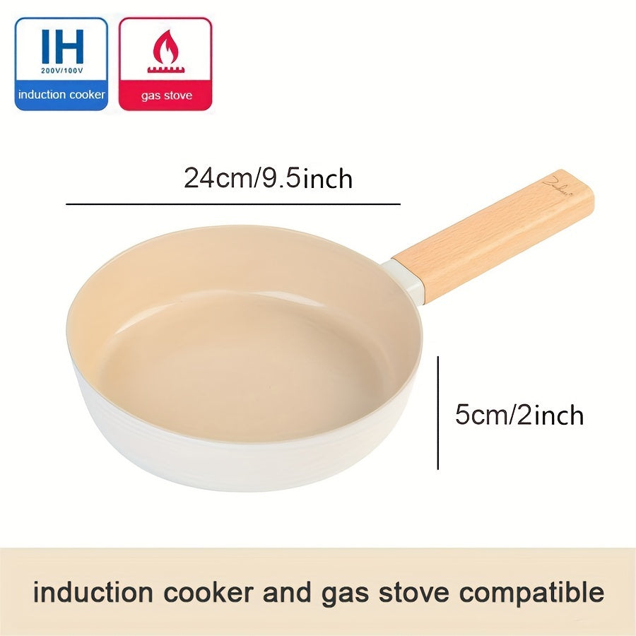 Non-Stick Deep Frying Pan 23.88cm Aluminum Induction Gas Stove Skillet