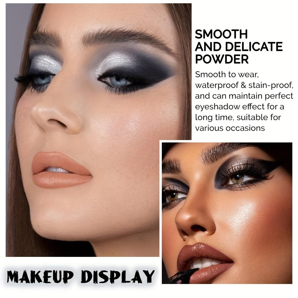 Women Smoky Eyeshadow Palette 9 Colors Glitter Waterproof Long-Lasting