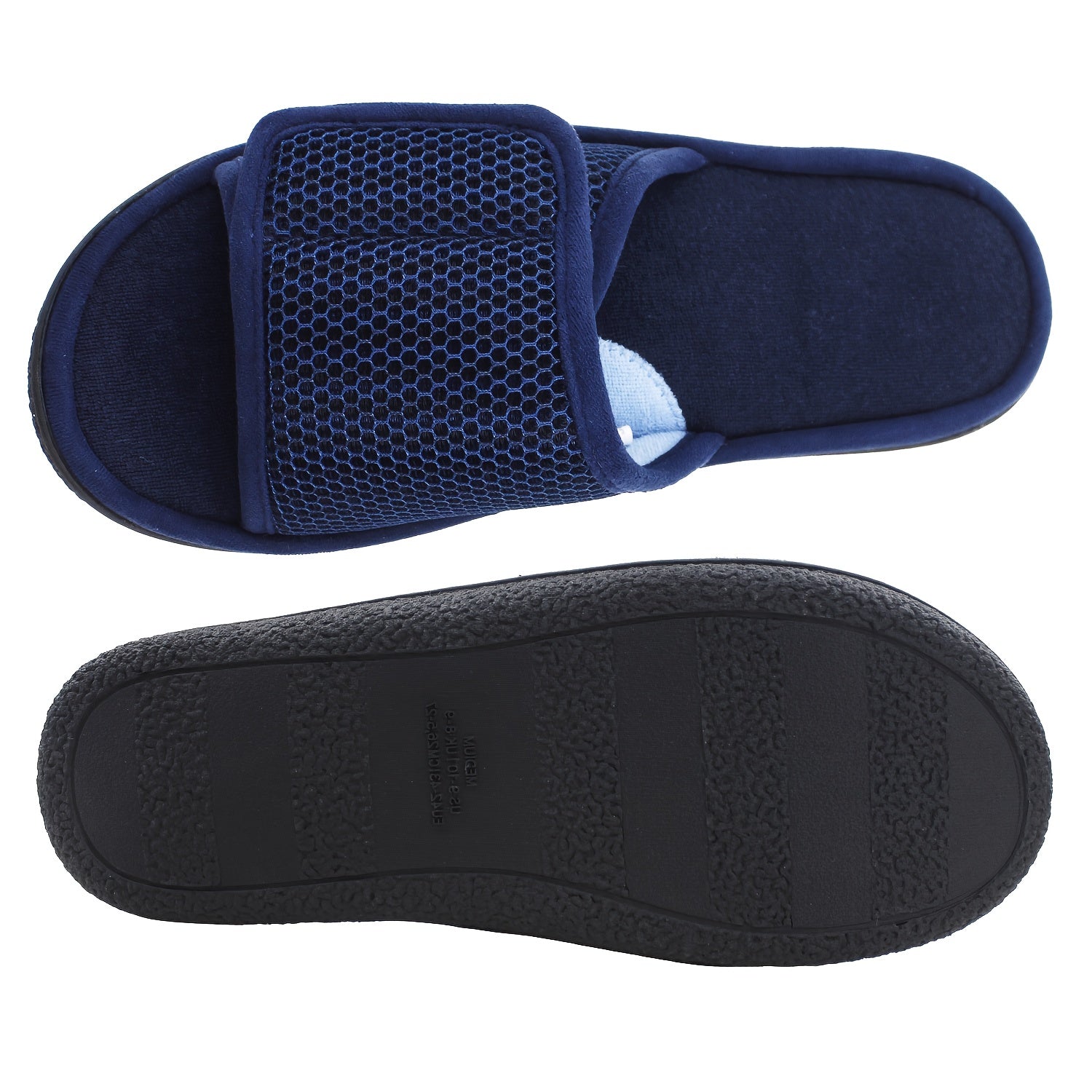 Men's Indoor Slippers Breathable Fabric Casual House Shoes Black Orange Adjustable