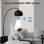 Smart HD WiFi Camera with Built-in Light 3MP E27 Bulb Night Vision Audio Alarm for Home Security