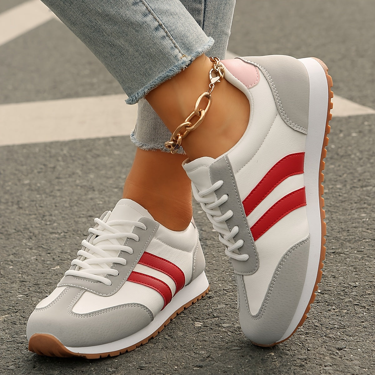 Women’s Breathable Canvas Casual Sneakers Low Top Lace-Up Walking Shoes