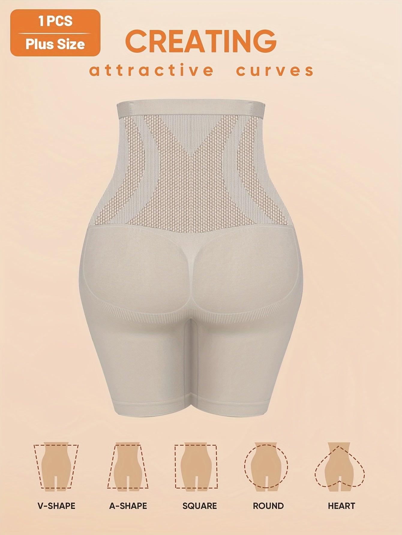 High-Waisted Seamless Shapewear Shorts for Women Tummy Control Butt Lifter Solid Nylon
