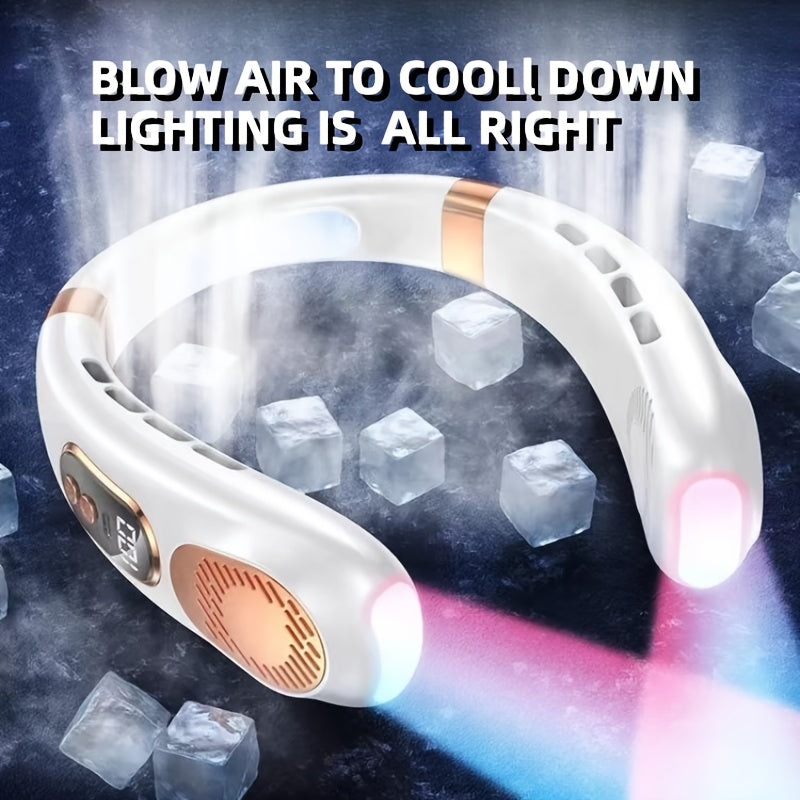 JKUOO Portativ Bo'yin Fanı harakatda sovuq bo'lish uchun qulay va ko'p qirrali variant. LED displey, USB bilan zaryadlash, 5 tezlik sozlamalari va rangli kechki chiroq funksiyasi bilan, bu fan uyda, ofisda, dam olish vaqtida foydalanish uchun mukammal.