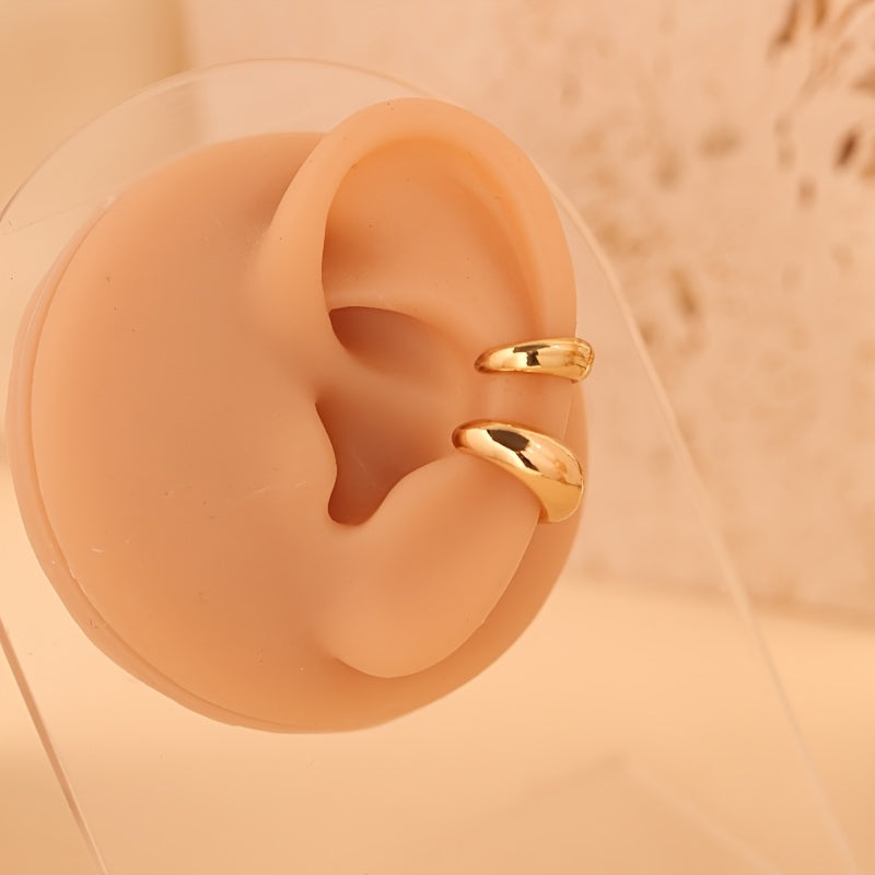 Ayollar uchun Alloy asimmetrik C-shaklidagi klip-on sirg‘alar, Punk uslubi, kundalik kiyim uchun