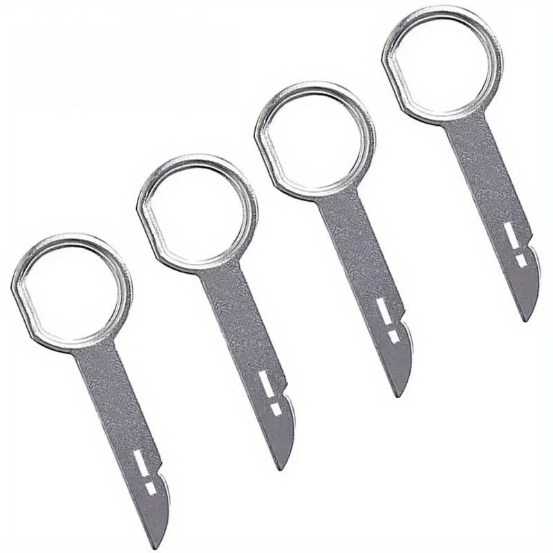 4Pcs Stainless Steel Car Radio Removal Tool Set Stereo Key Extractor Auto Repair