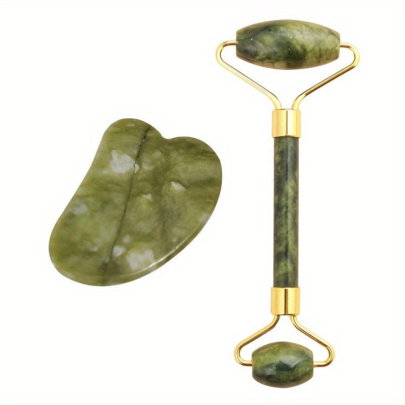 Набор инструментов для двойного массажа лица для ухода за кожей и снятия отеков, без алкоголя, без батареек