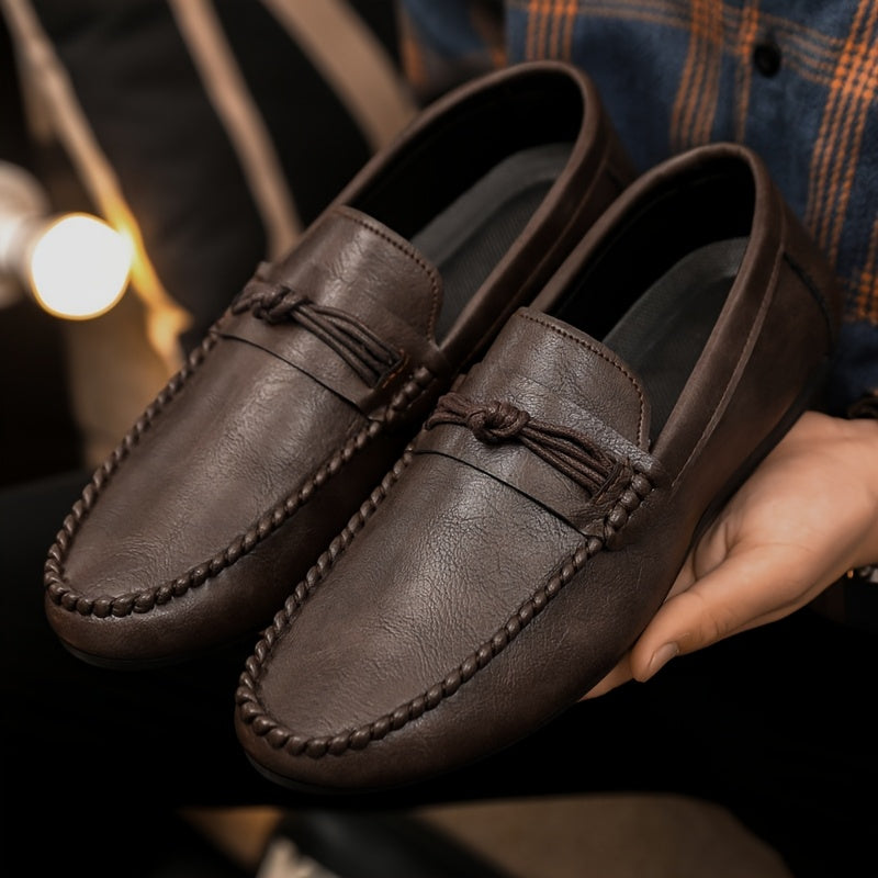 Men's Non-Slip PU Loafers Casual Dress Shoes for Daily Party Street Wear
