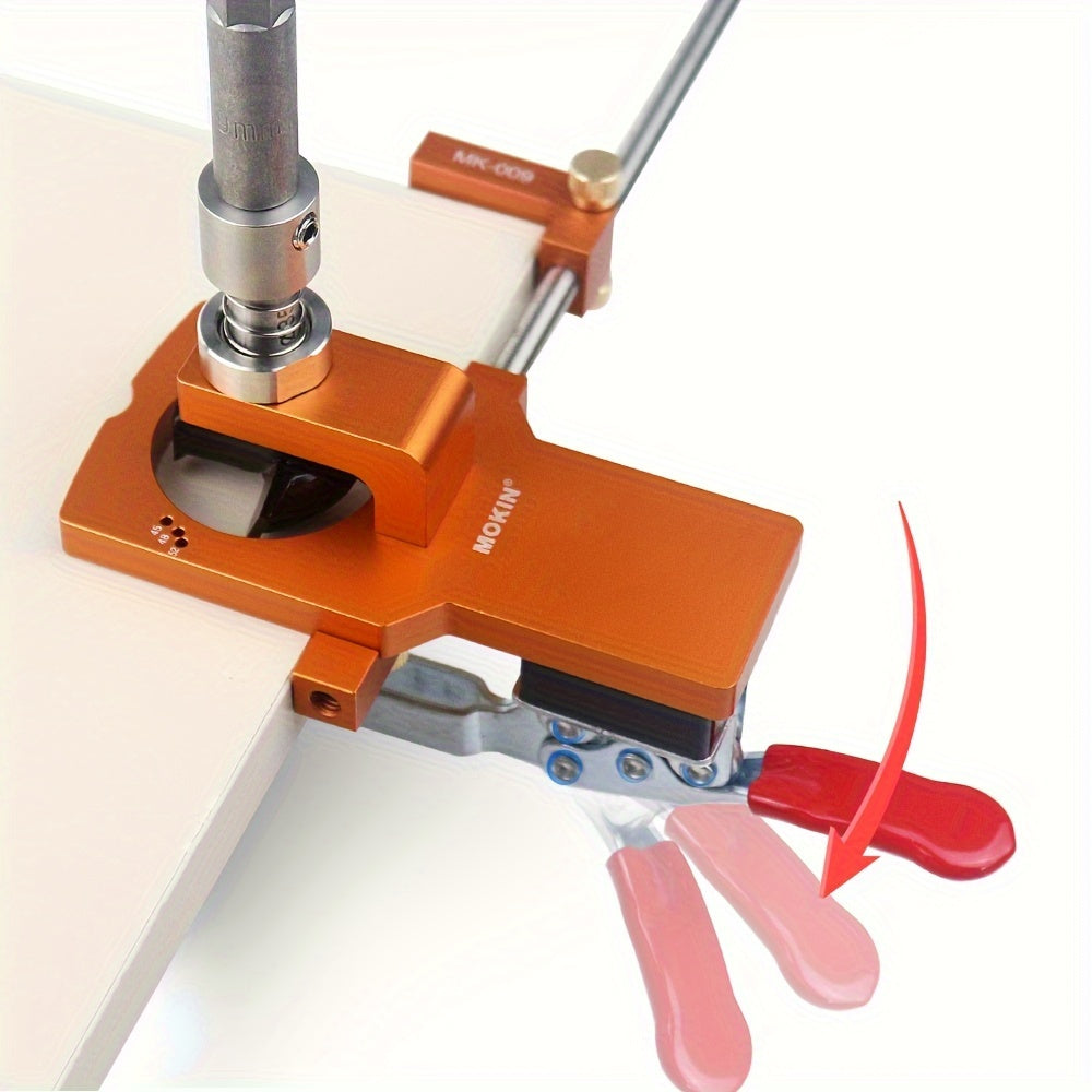 Adjustable Aluminum Cabinet Door Boring Jig for 35mm Hinge Hole Drilling Woodworking Tool