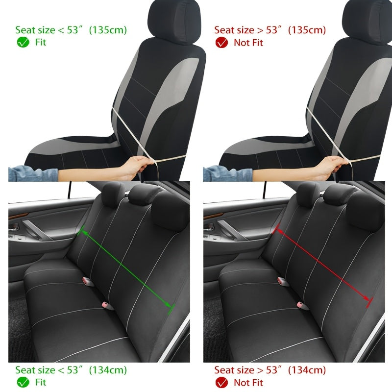 Universal Car Seat Cover Set 9pcs Black Gray Red Blue Cushions Auto Accessories