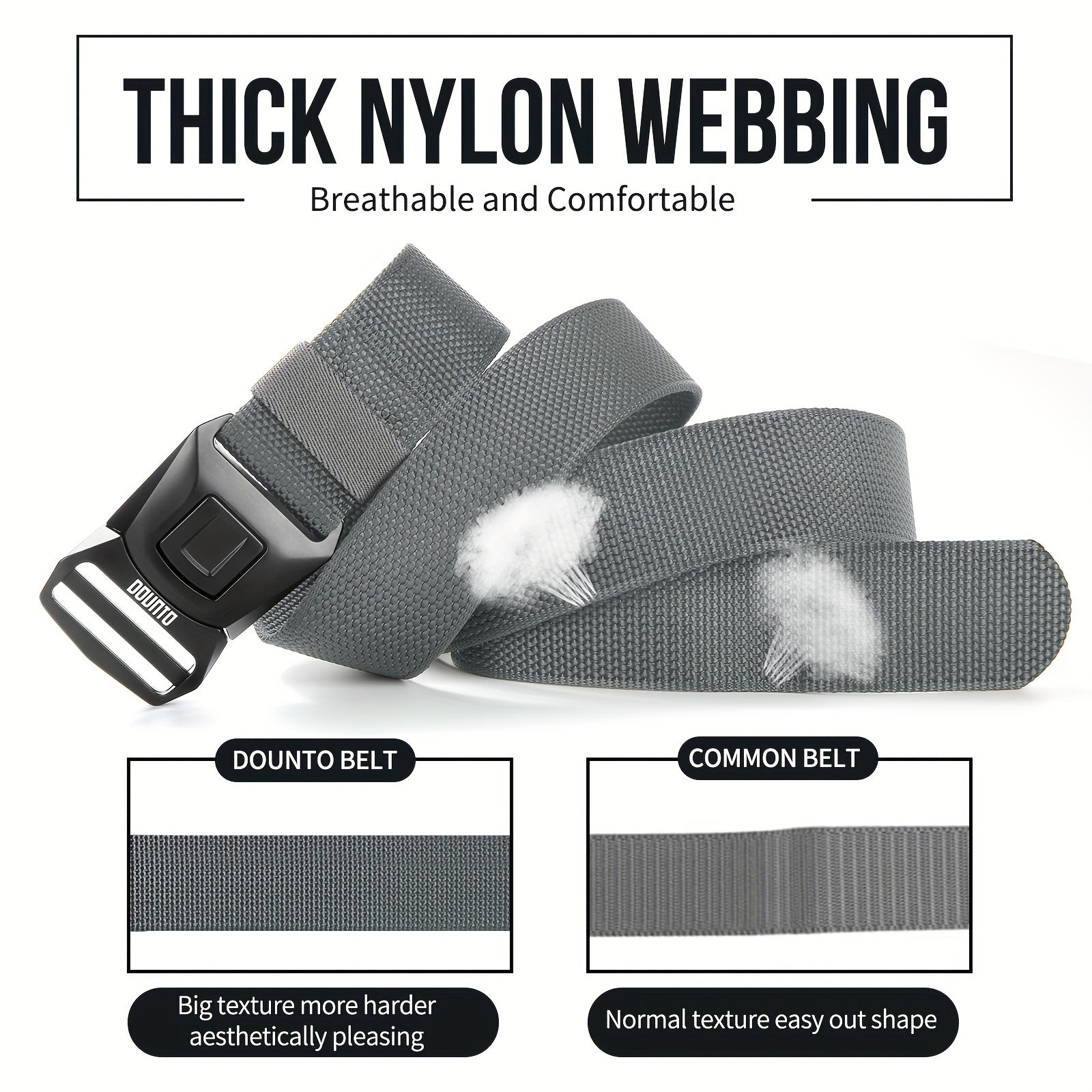 Мужской тактический ремень из нейлона черного цвета с быстросъемной пряжкой из сплава для активного отдыха