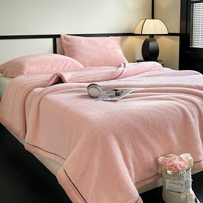 Nautical French Style Stain-Resistant Knit Polyester Bed Blanket All-Season