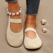 Women's Slip-On Ballet Flats - Breathable Fabric, Cushioned Insole, Black