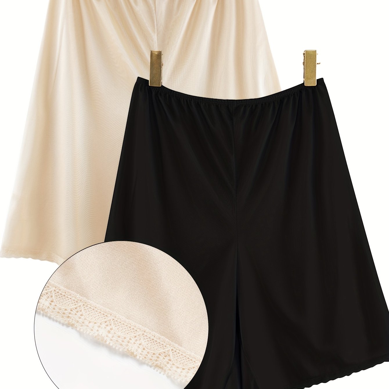 Women's Breathable Floral Patchwork Wide-Leg Skirt Pants Two Pack