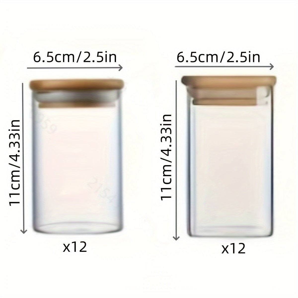 12-Piece Glass Spice Jars Set with Bamboo Airtight Lids Labels 8.5 Oz Kitchen Storage
