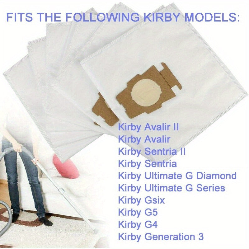 Paquete de 6 bolsas de tela universales para aspiradora compatibles con modelos Kobie Sentria
