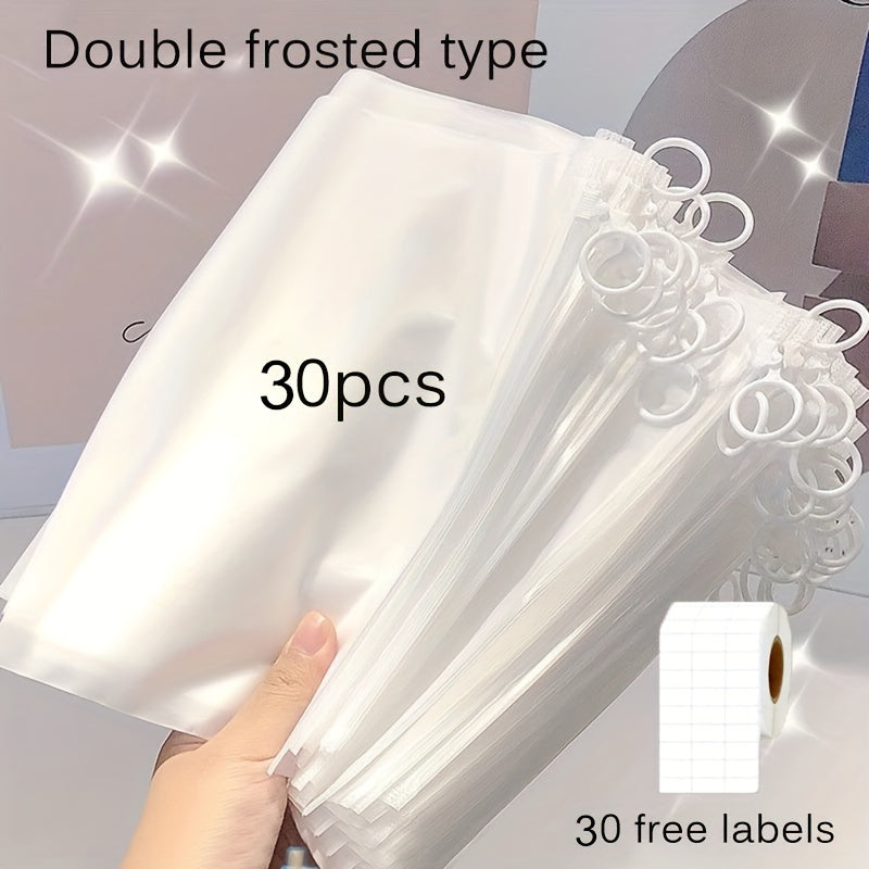 10, 30, or 50 Pieces Waterproof Frosted Storage Bags for Small Items Organizer