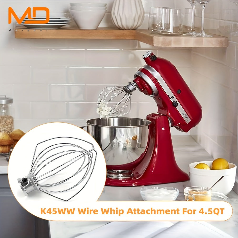 Stainless Steel Wire Whip Attachment for 4.5 Quart Stand Mixer Egg Cream Baking