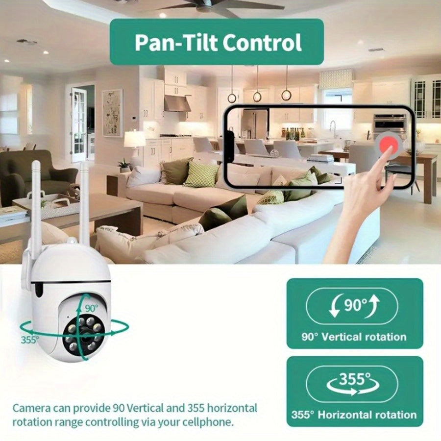 1080P HD WiFi Внутренняя камера безопасности с ночным видением, обнаружение человека и питомца, сигнал тревоги при движении, двустороннее аудио