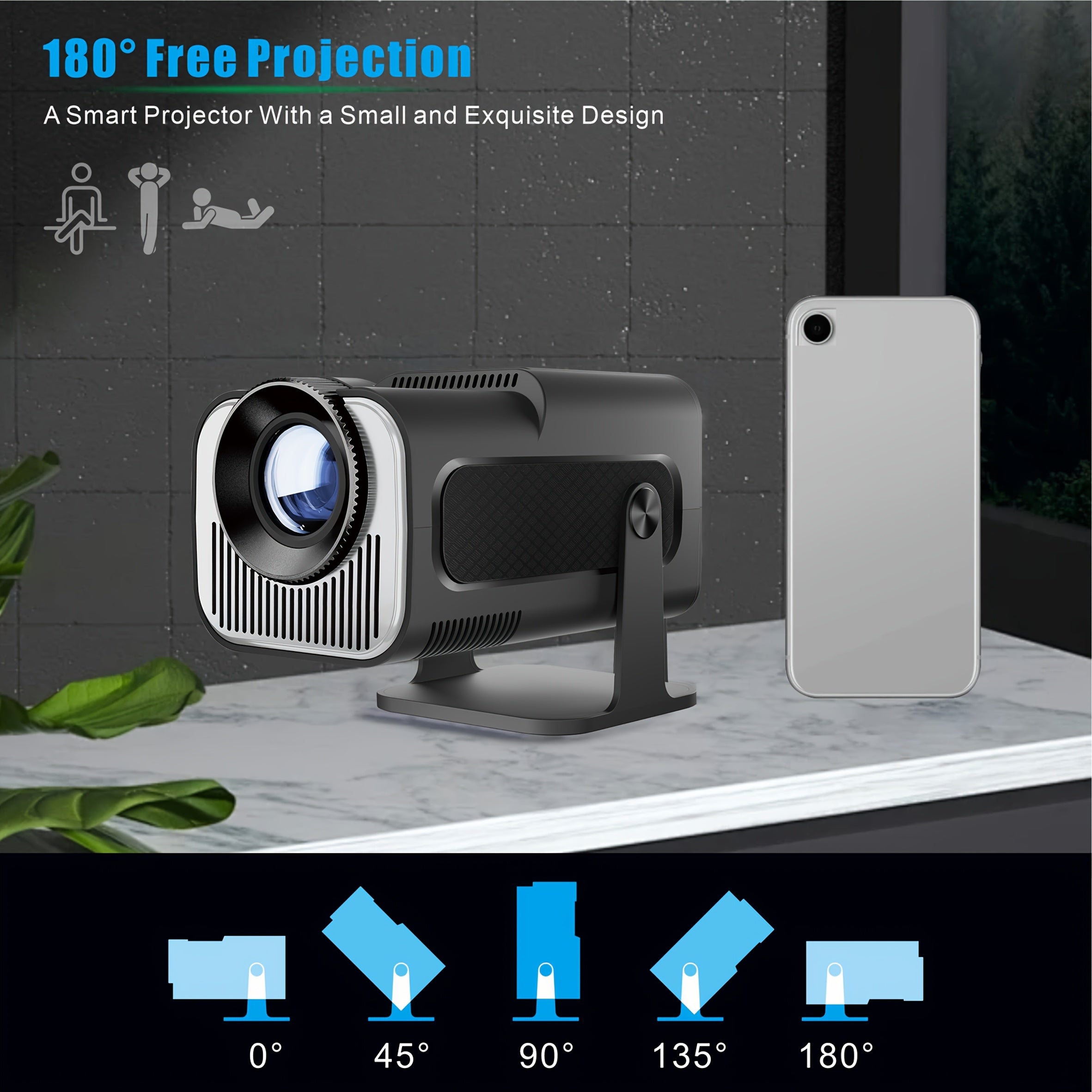 Mini Portable Projector 3D-Ready Home Theater Conference Teaching 200Lumen