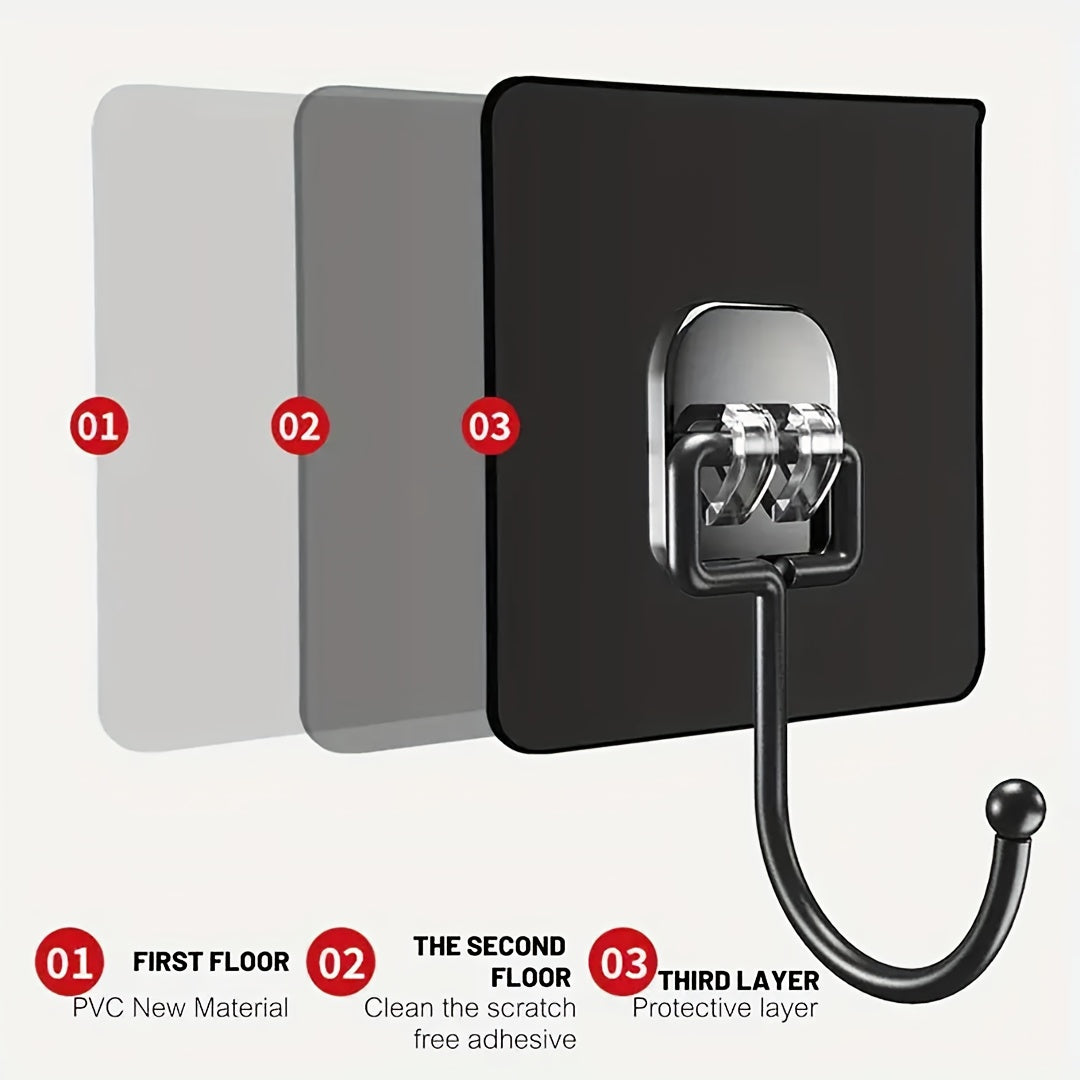 Ganchos de pared autoadhesivos de uso pesado, impermeables, para baño, cocina, toallas, llaves
