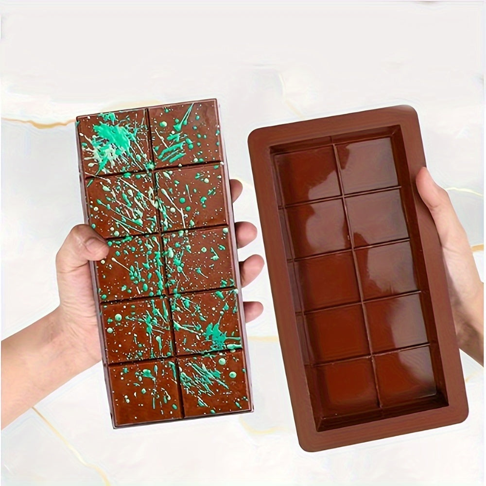 Silicone Chocolate Bar Mold Large Deep Stuffed Candy Bar Design Non-Stick Durable Baking Tool