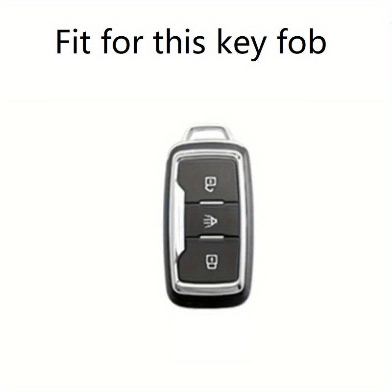 Car Key Fob Cover TPU Scratch-Resistant Black with Keychain for Vehicles