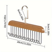 Wooden Closet Organizer Rack for Belts Ties Scarves Bras and Accessories Storage Solution