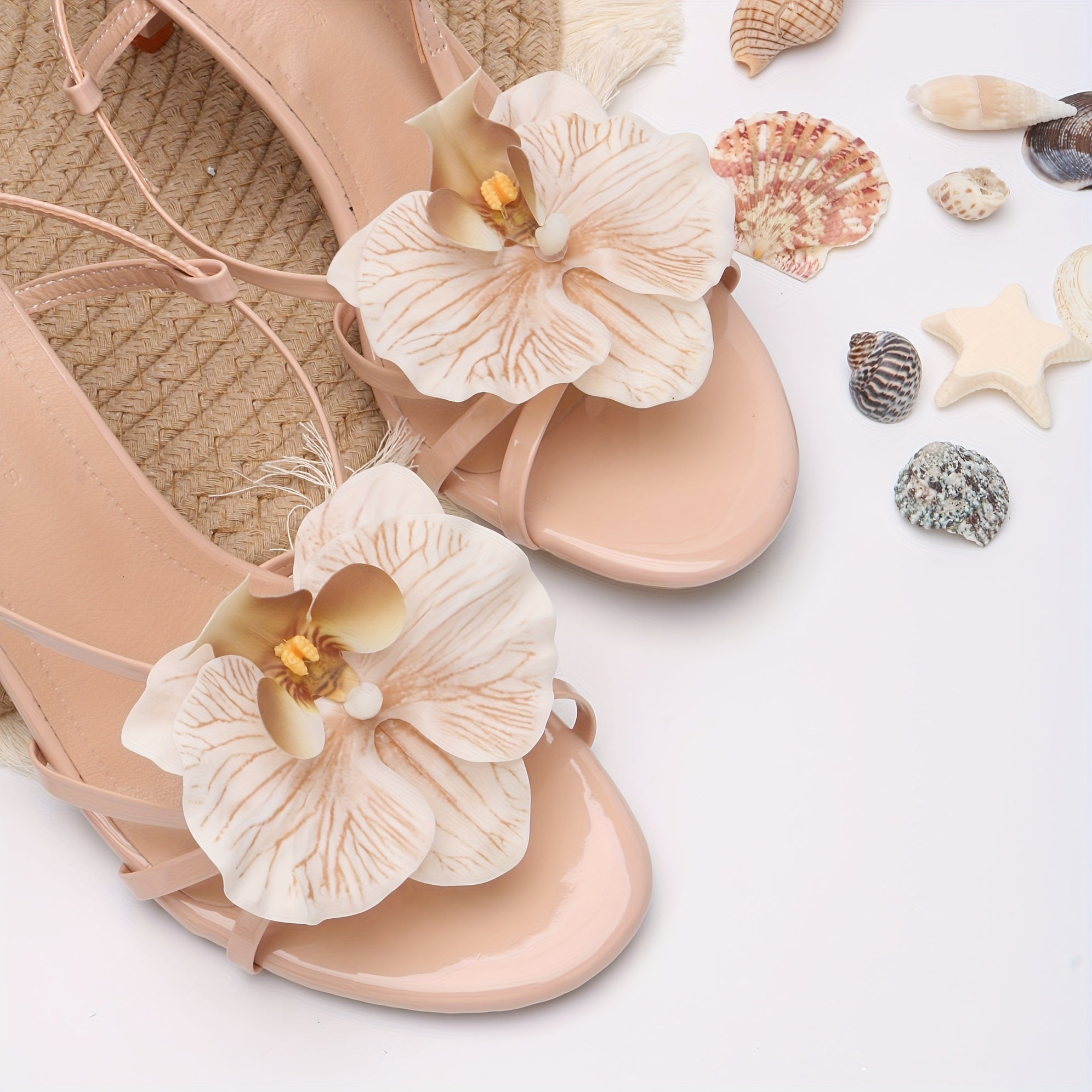 2pcs Women Fashion Iris Flower Shoe Charms Beige Pink White Removable Accessories