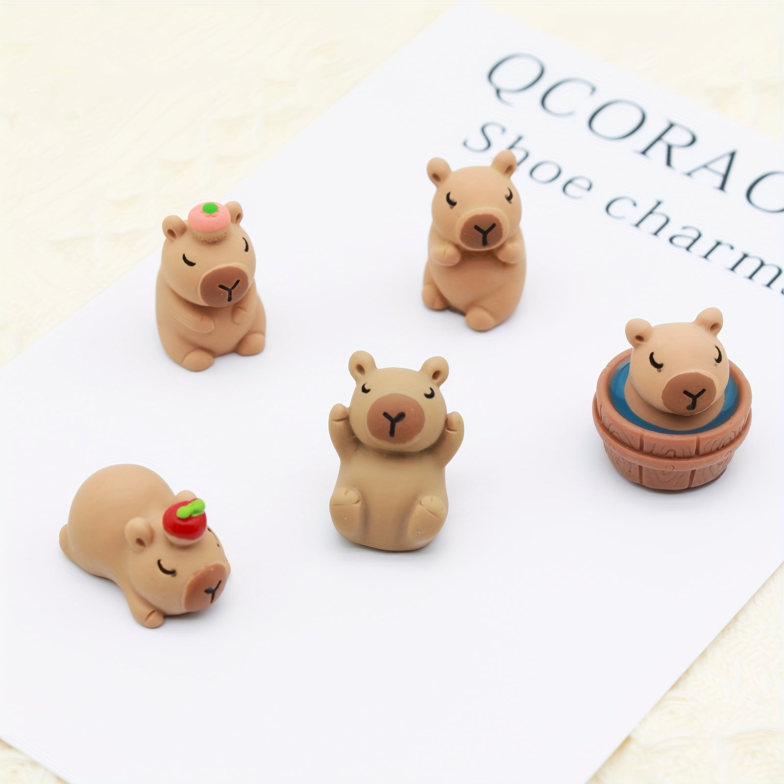 Unisex Cartoon Balloon Capybara Shoe Charms 5pcs Set for Buckle Decoration