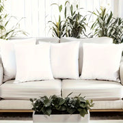White Microfiber Throw Pillows Set of 4 Hypoallergenic Fluffy Cushions for Bed Couch Decor