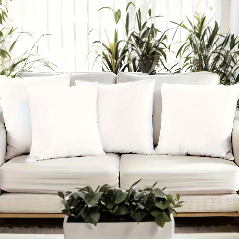 White Microfiber Throw Pillows Set of 4 Hypoallergenic Fluffy Cushions for Bed Couch Decor