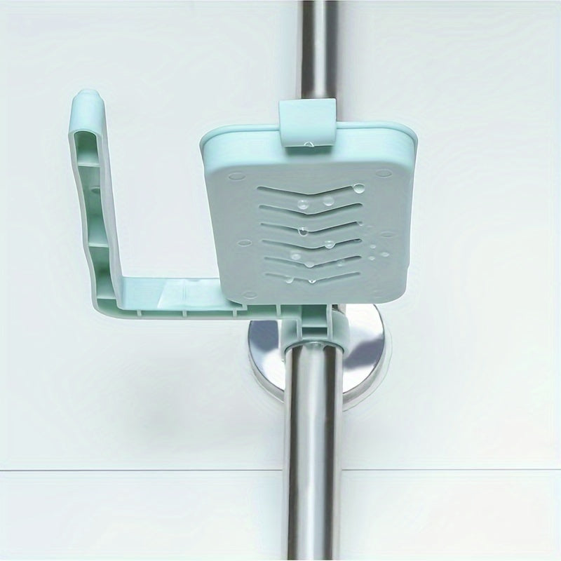 Durable Plastic Kitchen Organizer with Adjustable Drain Rack for Sponges and Cloths