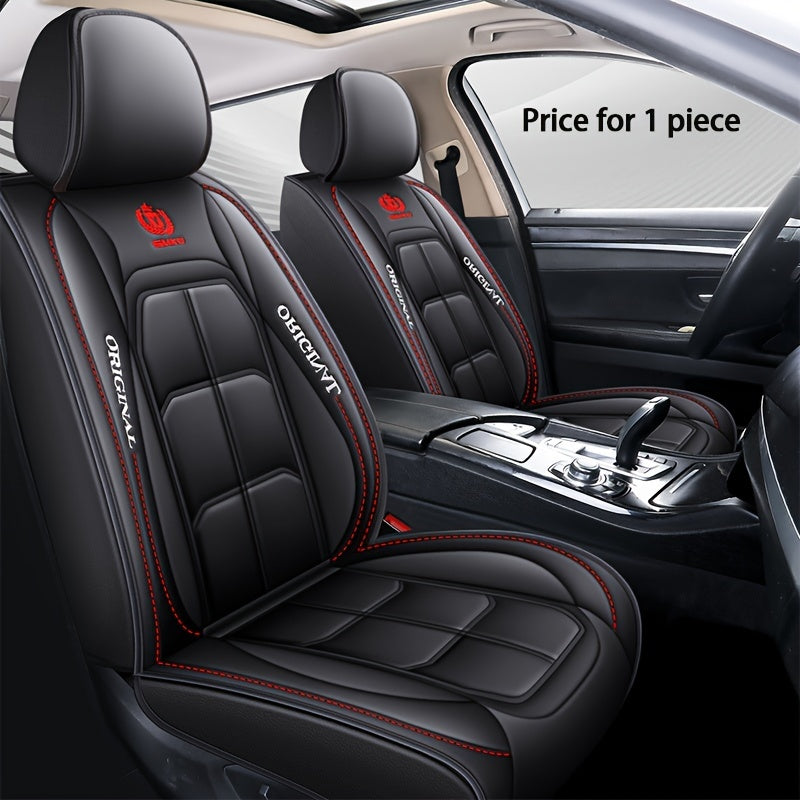Car Seat Cover Leather Front Cushions for Sedan SUV Truck All-Season Red Black