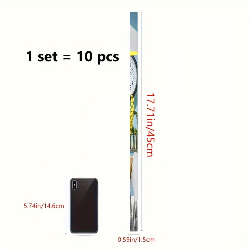 Self-Adhesive Acrylic Mirror Wall Stickers Gold Silver Black Removable 0.59x17.71in