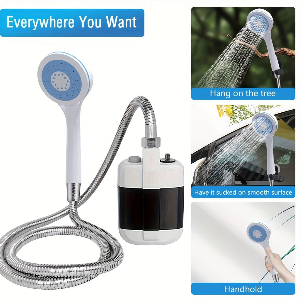 Portable Electric Camping Shower with Hose, USB Rechargeable, Outdoor Use
