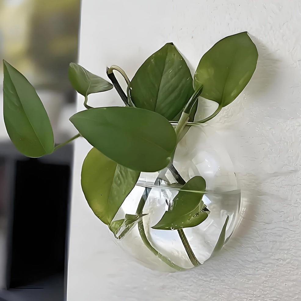 Glass Wall Planters with Fish Tank Feature Set of 2 Modern Indoor Outdoor Decor