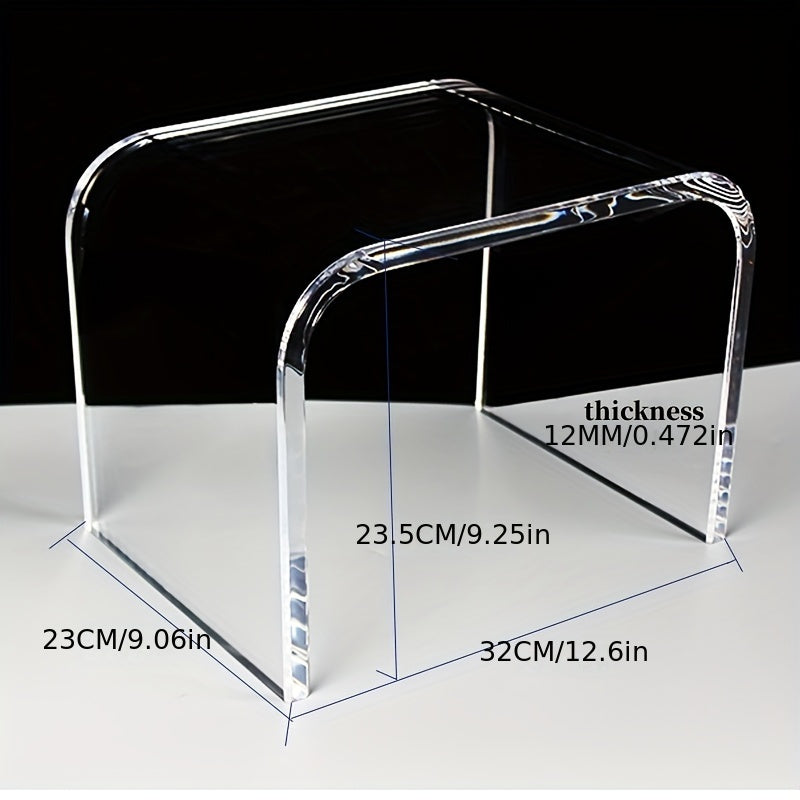 Transparent Acrylic U-Shaped Stool for Kids and Adults, Stylish Footrest