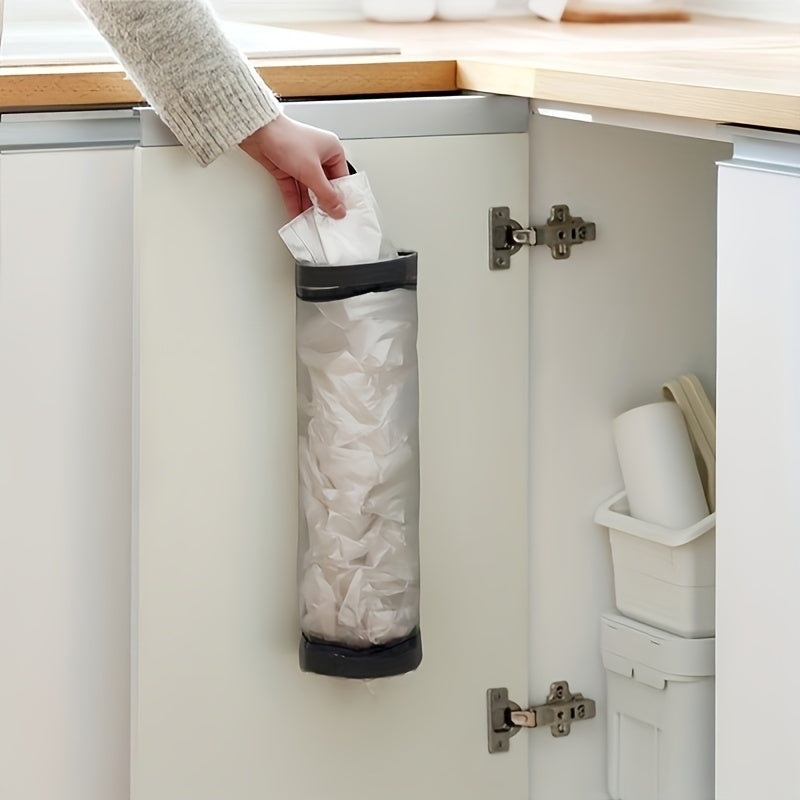 Dispensador de bolsas de plástico para cocina para almacenamiento y soporte de basura, compacto y duradero