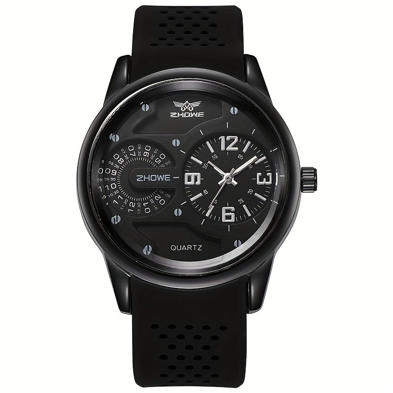 Reloj de silicona para hombre con correa transpirable e a prueba de sudor, movimiento de cuarzo, pequeña decoración en la esfera