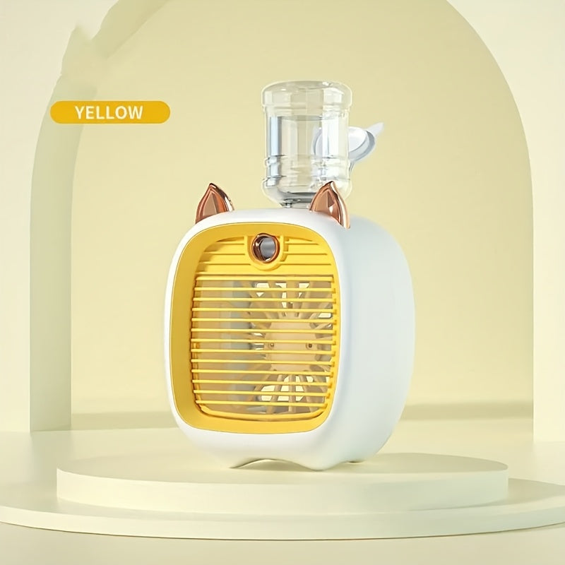 Mini USB rechargeable air conditioner fan 3 speeds humidifying for camping