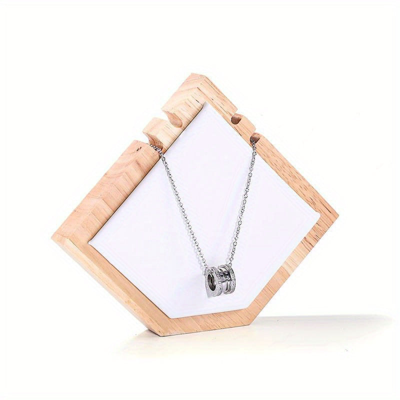 Wooden Jewelry Display Stand for Pendant Necklaces Round Polygonal Shape