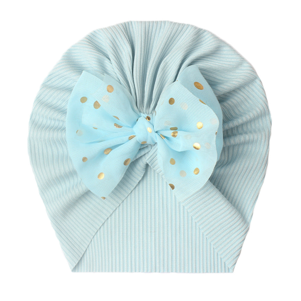 Baby Headband for Infants and Toddlers Polka Dot Bow Elastic Turban Head Wrap