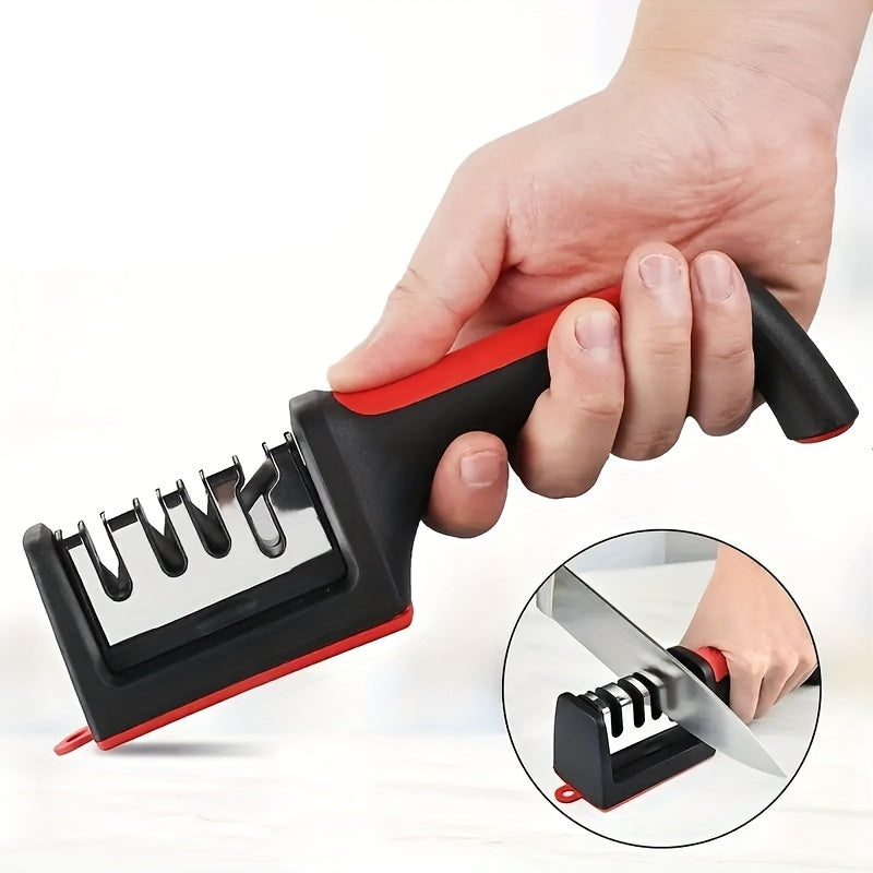 Knife Sharpener 4-Stage Diamond and Ceramic Rods Professional Kitchen Tool