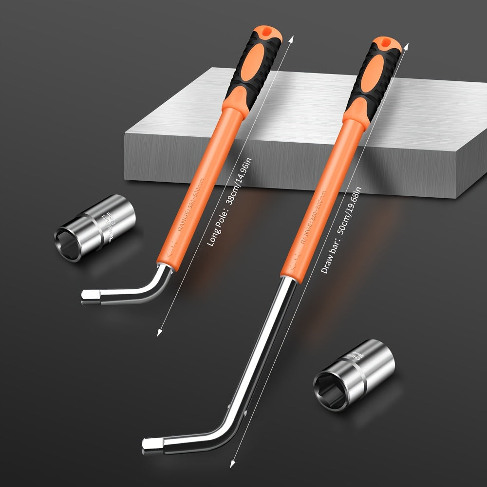 Juego de llaves de vaso telescópicas 4 en 1 de acero cromo vanadio para reparación de emergencia de neumáticos de coche