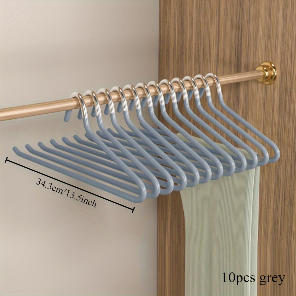 Set of 10 Rainbow Swan Clothes Hangers Non-Slip Space-Saving Stainless Steel