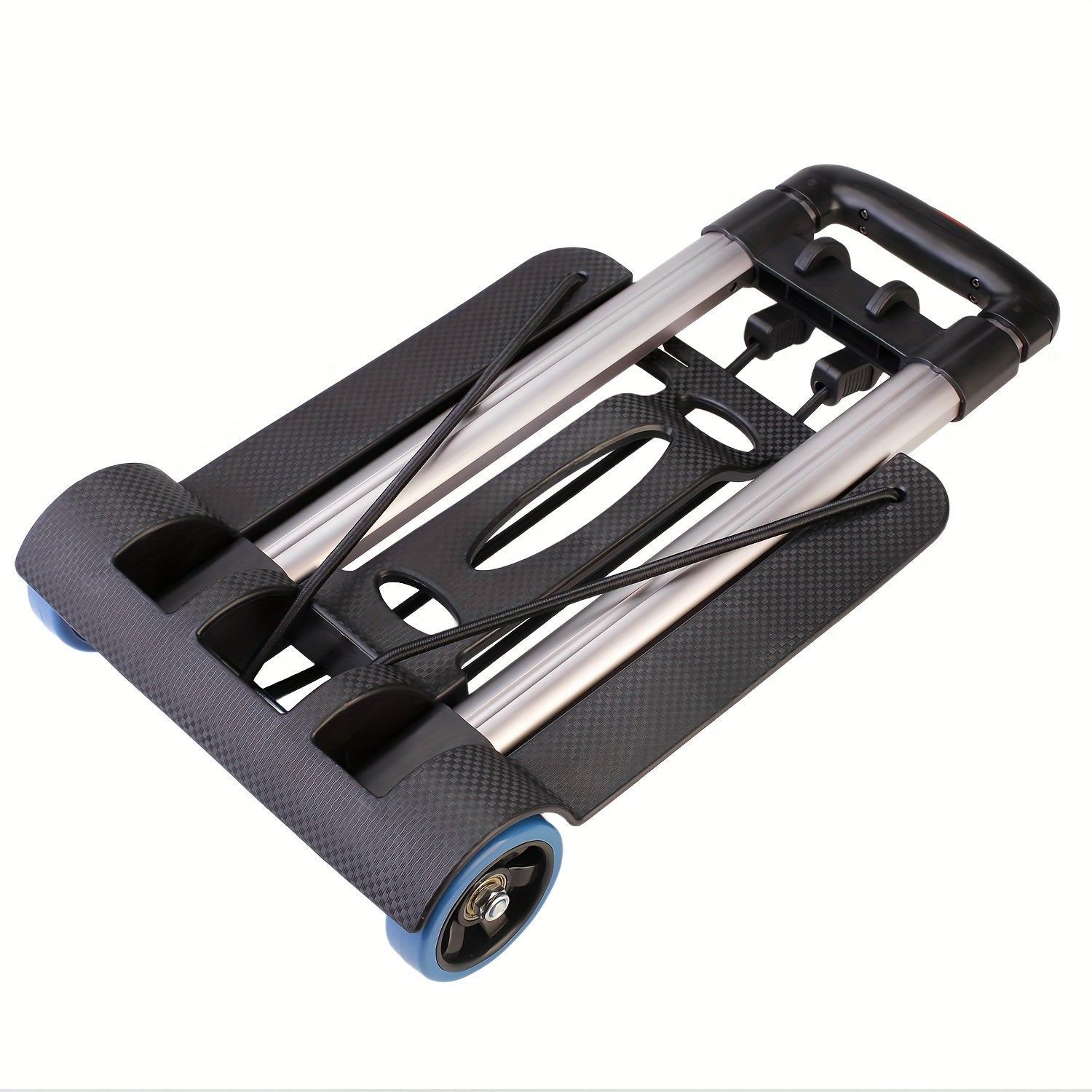 Ultra-Lightweight Portable Trolley Black Folding Aluminum Handle Durable Plastic Metal Four Wheels