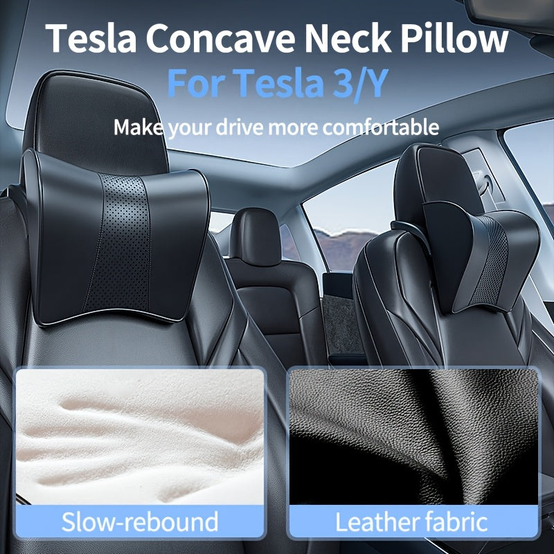 Universal PU Leather Car Neck Pillow for Comfort and Support